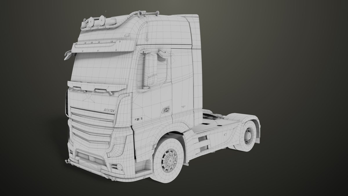 Heavy Truck Chassis 03 With Interior URP HDRP Textures
