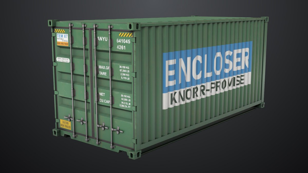 5 Cargo Container 20ft Single Mat URP HDRP Textures