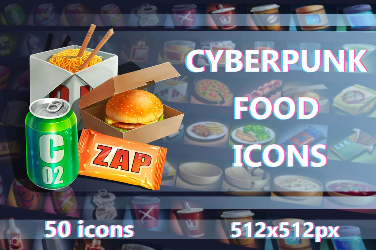 2700 Cyberpunk RPG Icons Pack