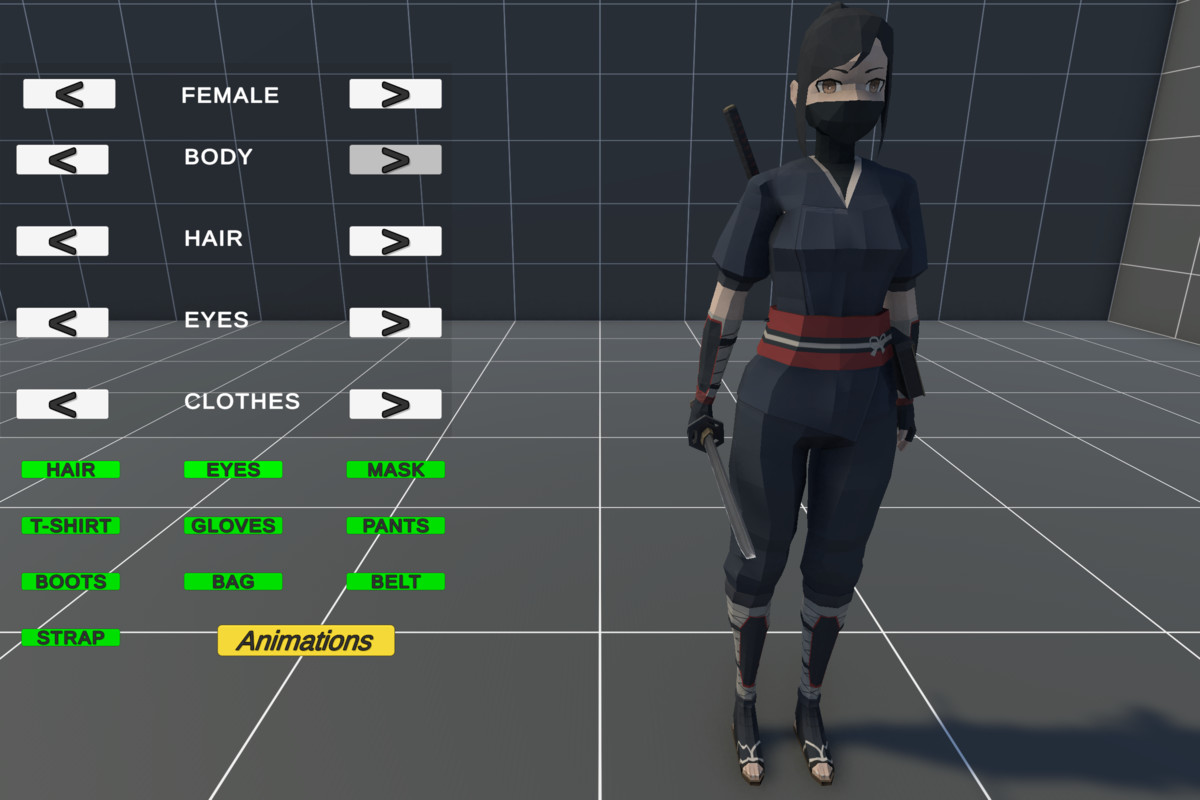 Stylized Ninjas Pack - Animated Characters (Male & Female)