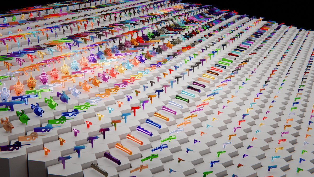 Ultimate Weapon Pack — 23 Guns + 943 Skins (Low Poly, Stylized, FPS/TPS Ready)