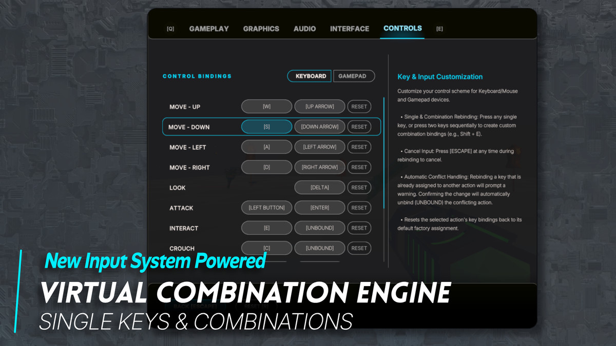 Dynamic Settings & Key Rebinding System (UI Toolkit)