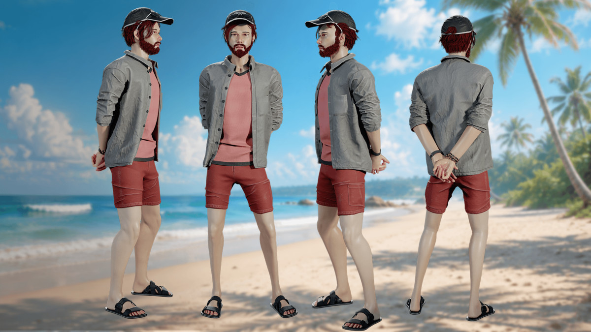 Casual Summer Guy – Modular Game Character