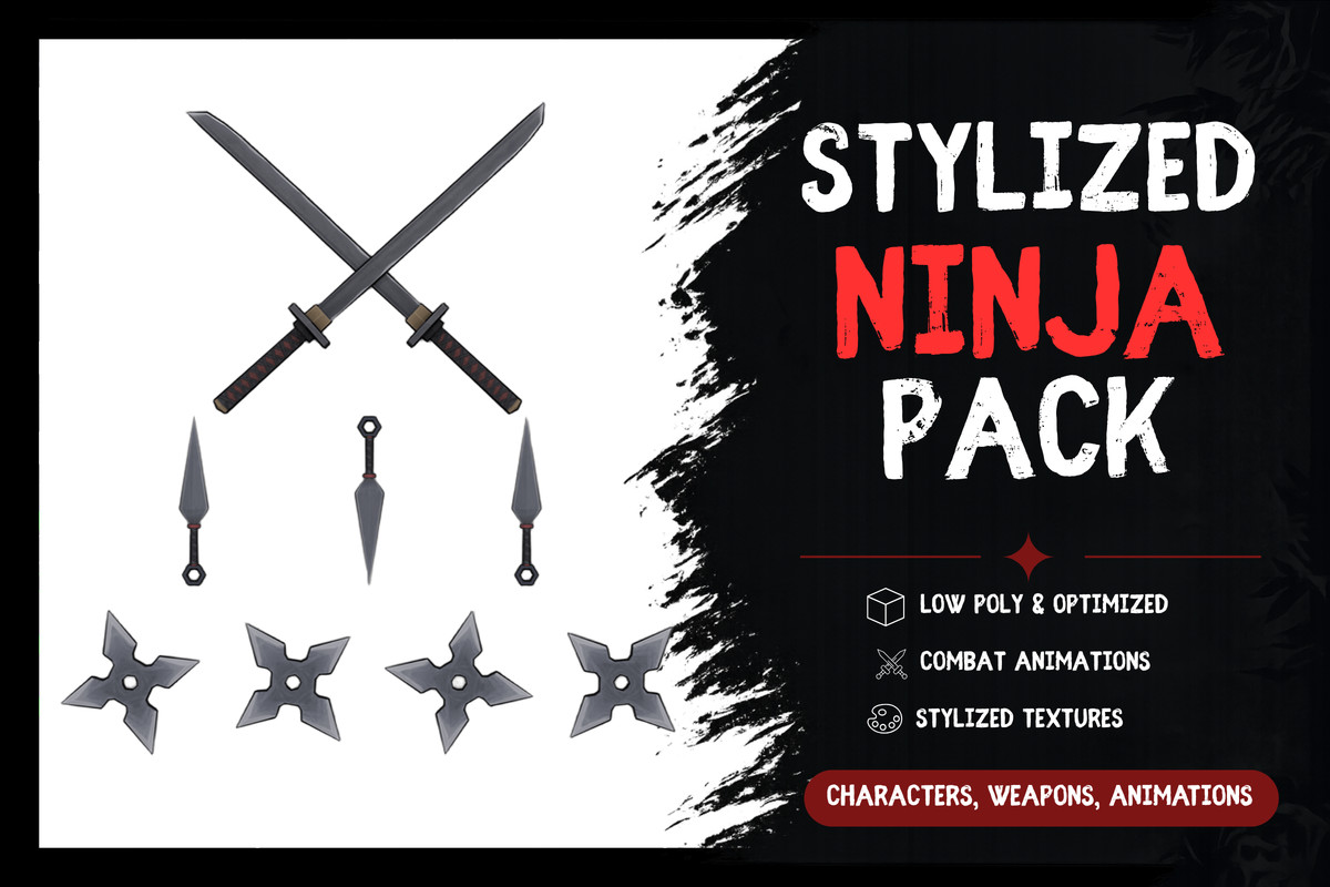 Stylized Ninjas Pack - Animated Characters (Male & Female)