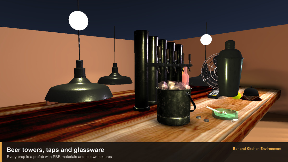 Bar and Kitchen Environment — Props, Prefabs and Demo Scenes