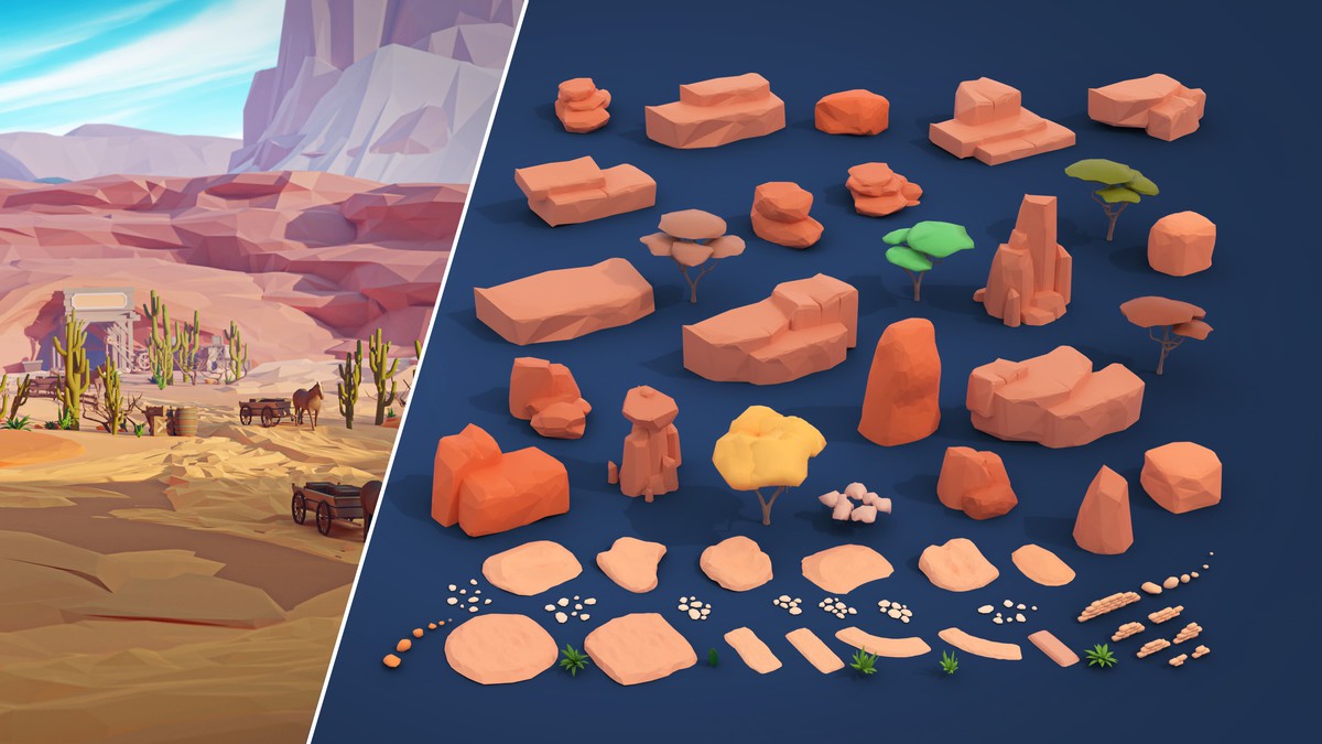 Wild West - Low Poly 3D Models Pack