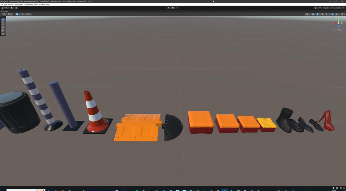 Lowpoly Stylized Street Garbage, Junk, Trash and Waste Set - 328 gameready props
