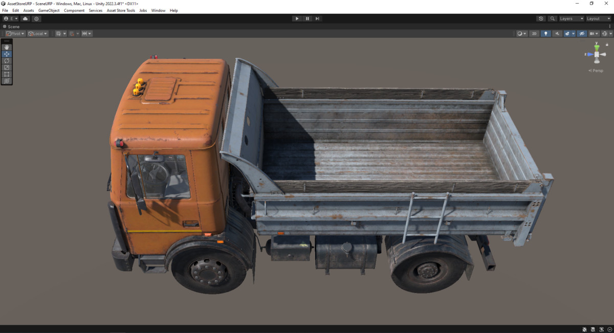 Rigged Construction Truck Vehicle