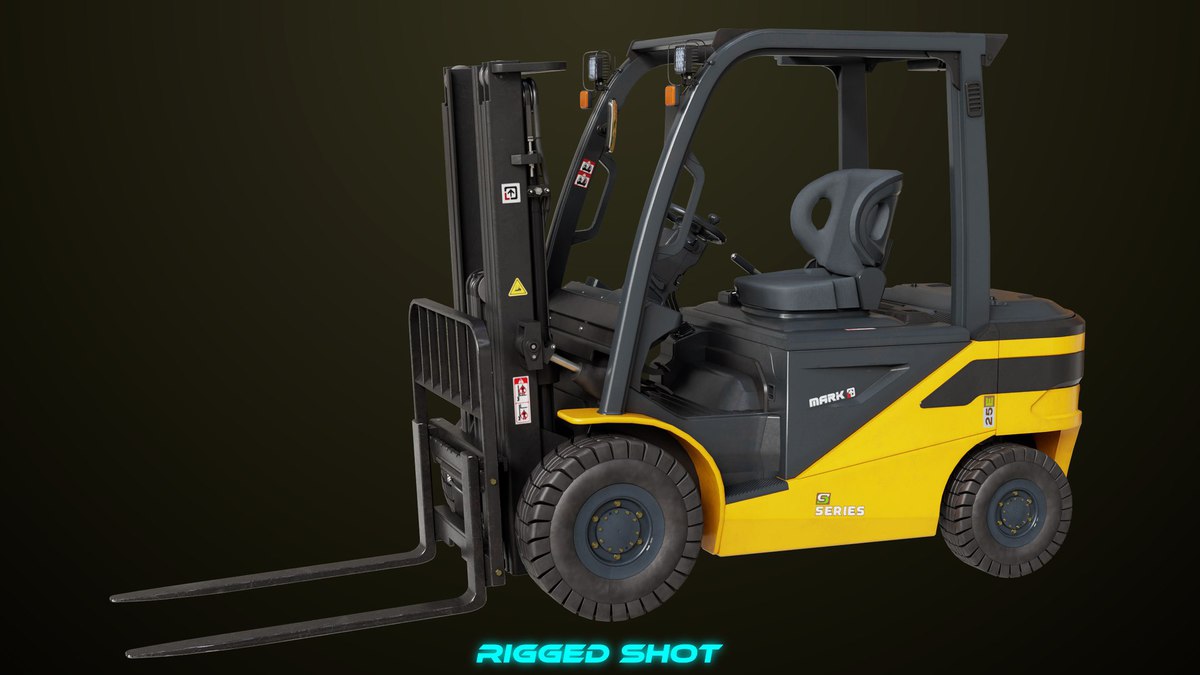 Forklift Trucks and Pallet Yellow Collection URP HDRP Textures