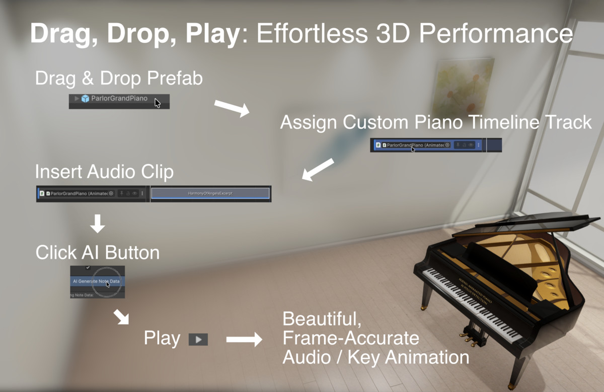 Audio-Animated 3D Piano: On-Device AI Pitch Detection & MIDI Sync
