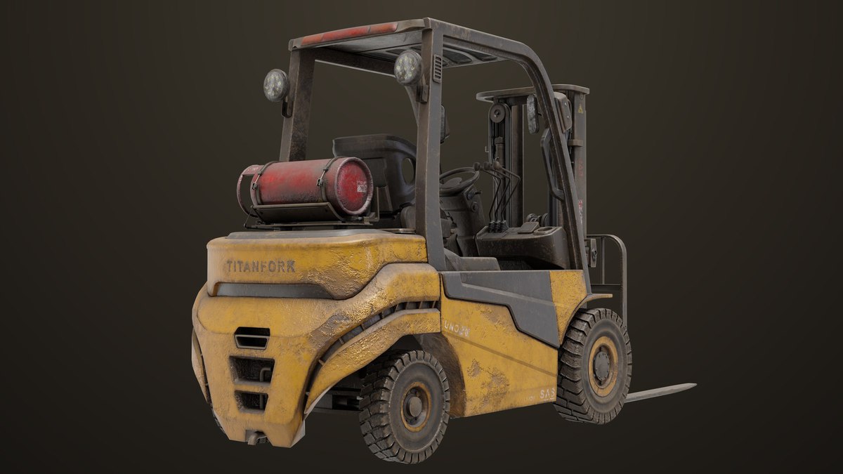 Forklift Truck 02 Old Dusty URP HDRP Textures