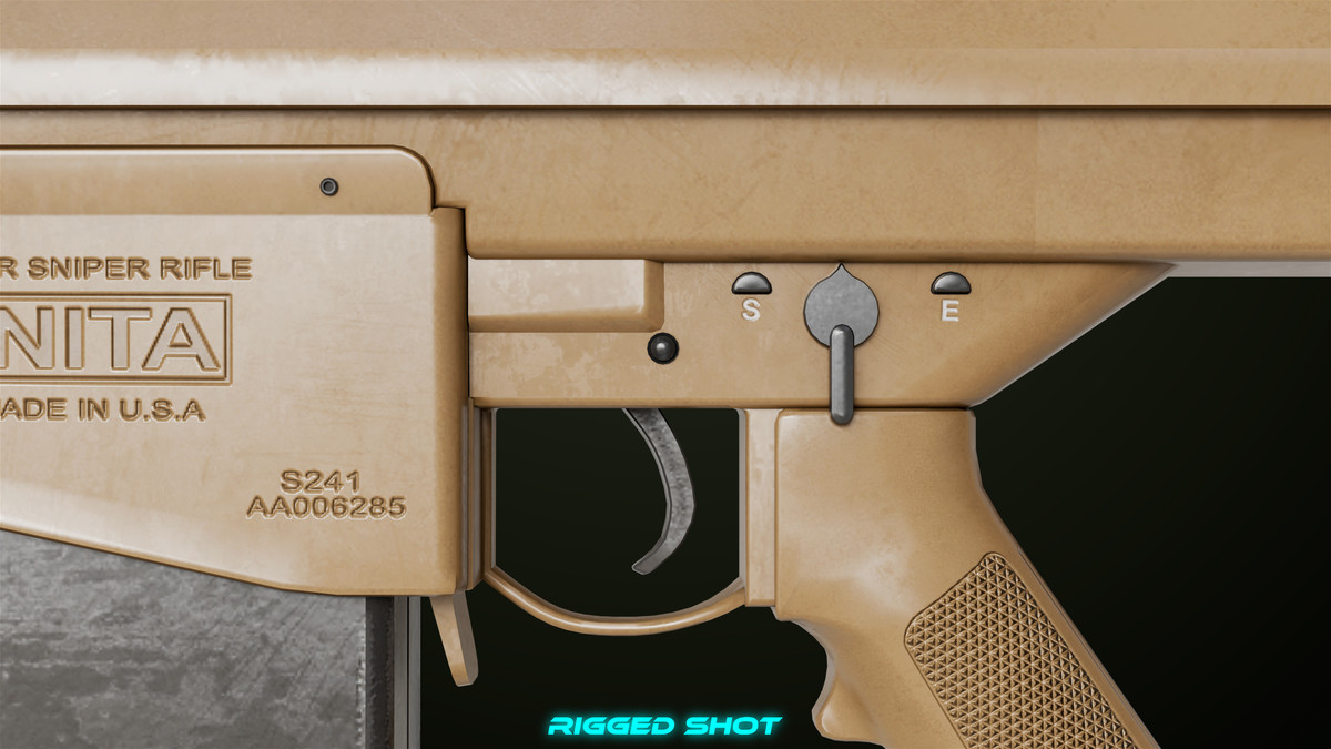 Sniper Rifle 02 Black and Sandal Single Map URP HDRP