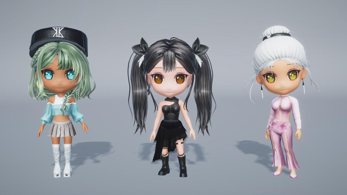 Chibi Anime Female Dancer - Pack 1 (3 outfits)