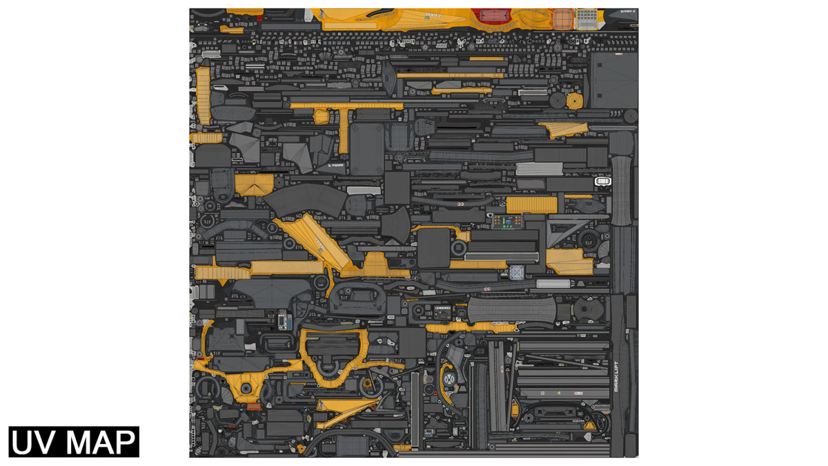 Forklift Trucks and Pallet Yellow Collection URP HDRP Textures