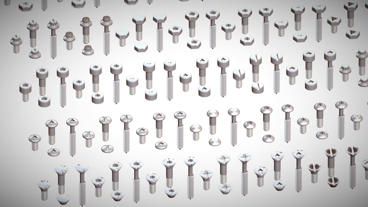 308 Bolt Screw & Head Pack - Low Poly Realistic Kitbash - Industrial Props Set