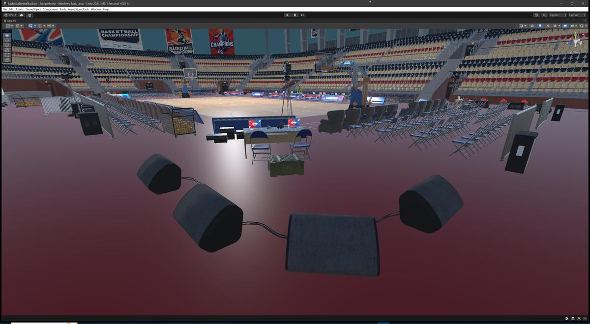 Basketball Arena Stadium Interior - Modular Environment 3D Level