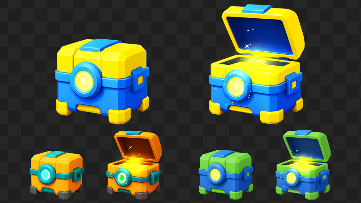 Modern 2D Animated Chests Pack – 36 Variants