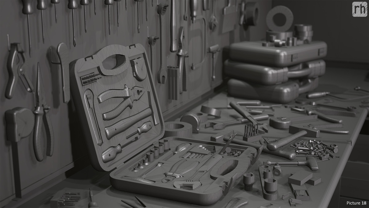 Workbench Hand Tools PBR Game-Ready Vol. 1