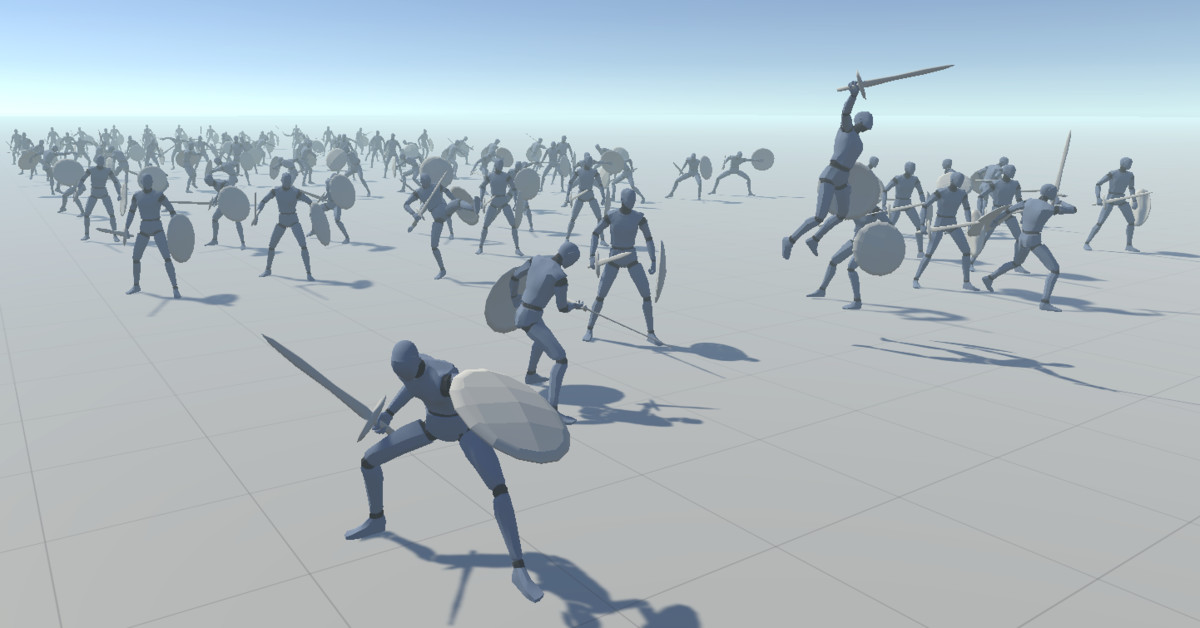 Male sword and shield animation collection