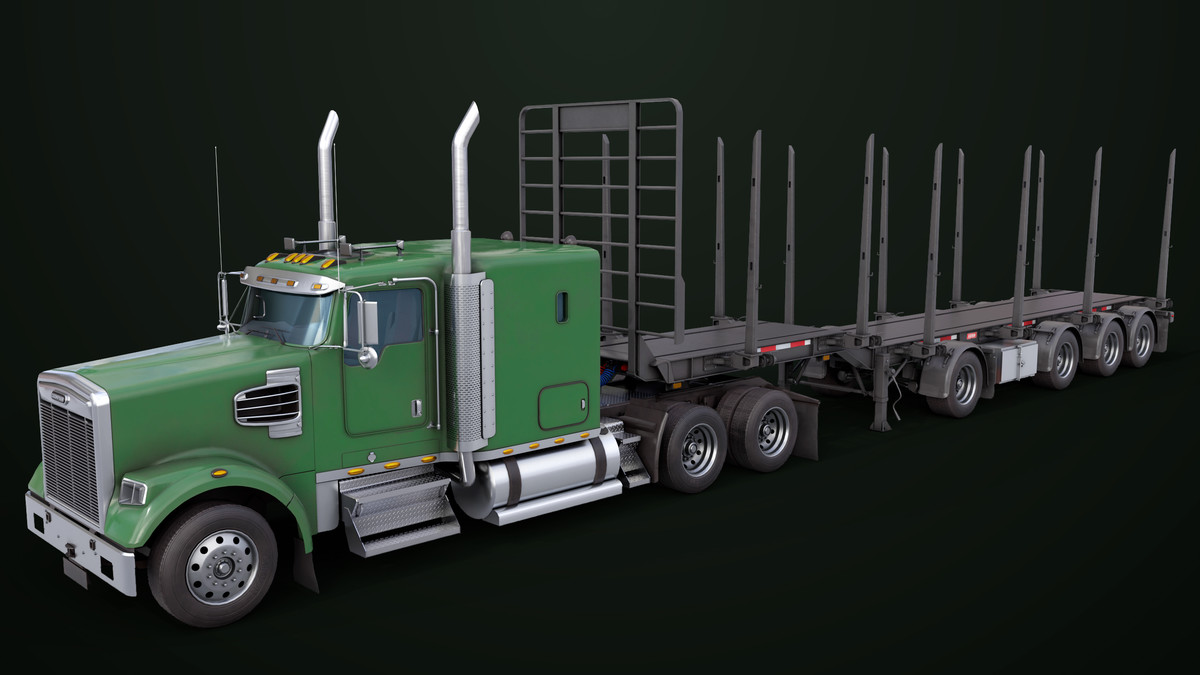 Truck 07 Log Trailer with All Loads Collection