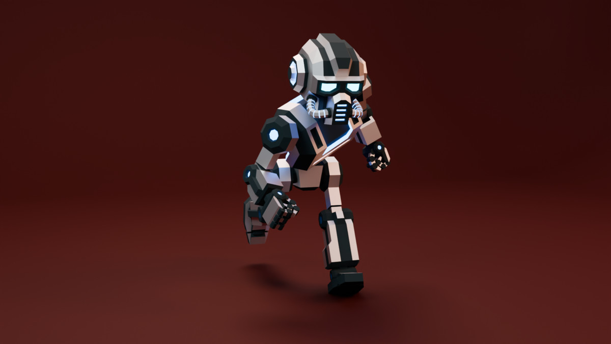 X-25.1 Sci‑Fi Robot Low‑Poly Stylized