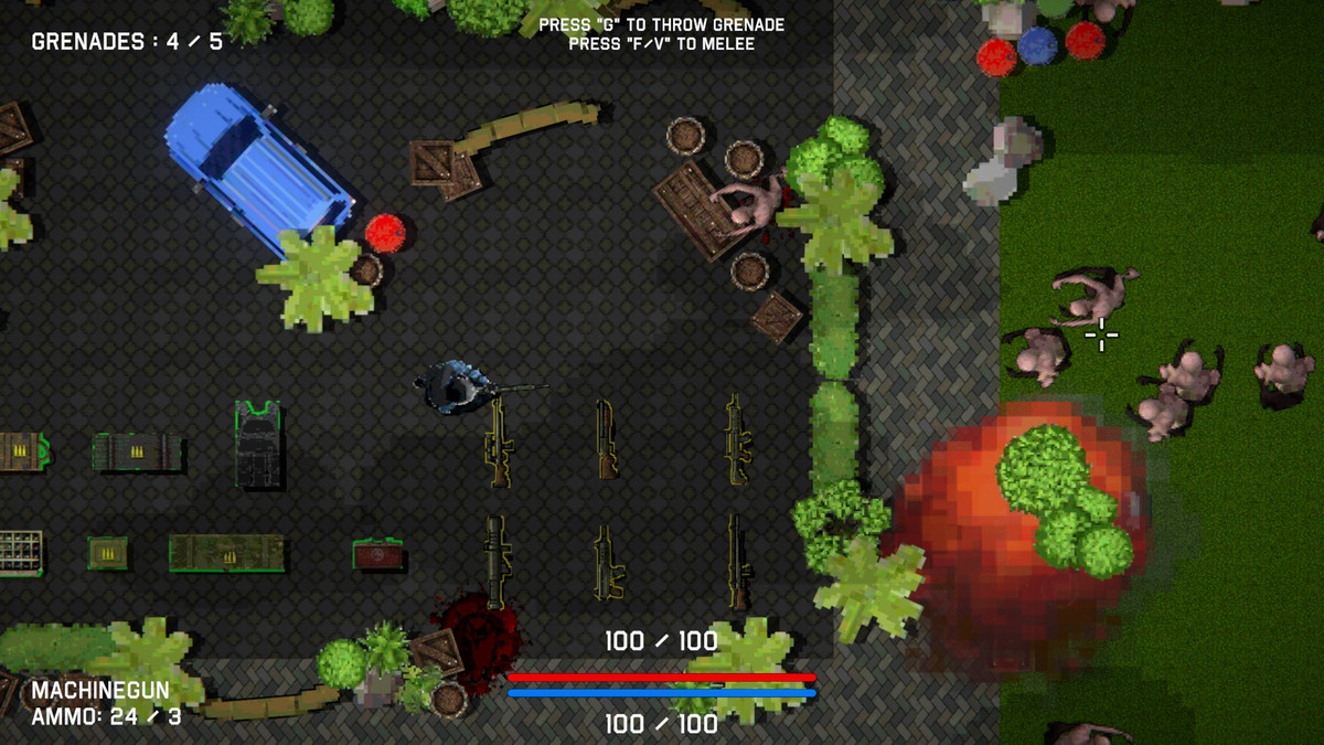 2D Top Down Advanced Tactical Shooter Full Game Example Template