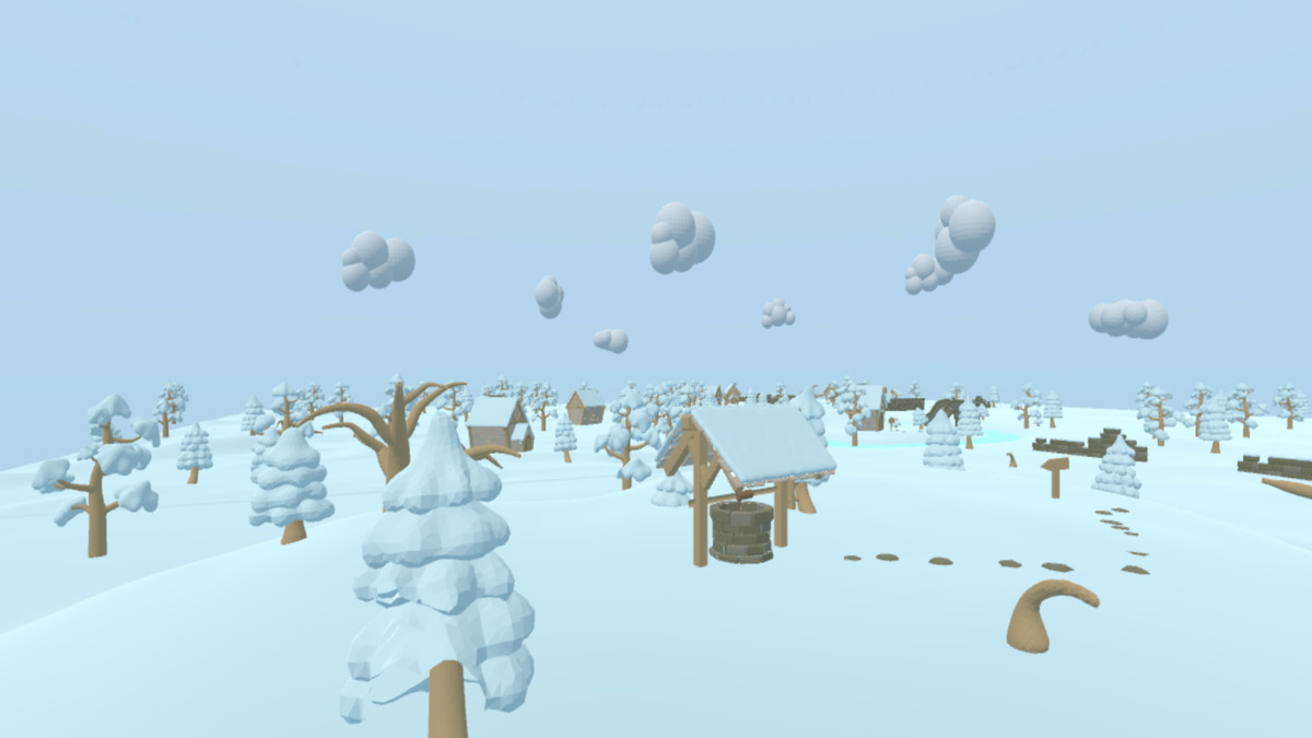 Cozy Snowy Environment - Low Poly