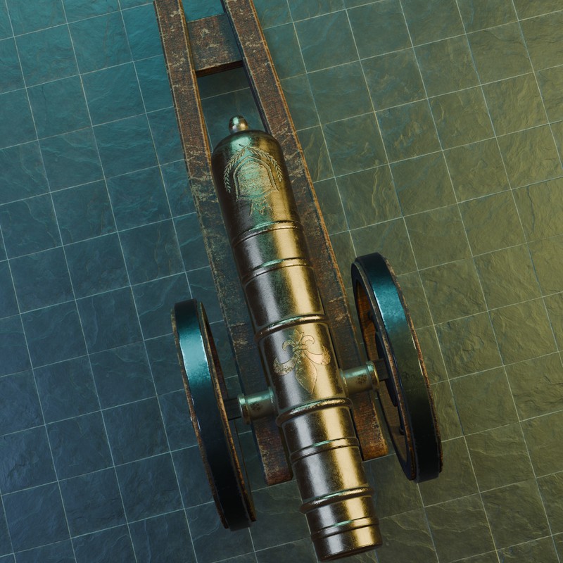 Historical Field Cannon Game Ready with LODs & PBR Textures