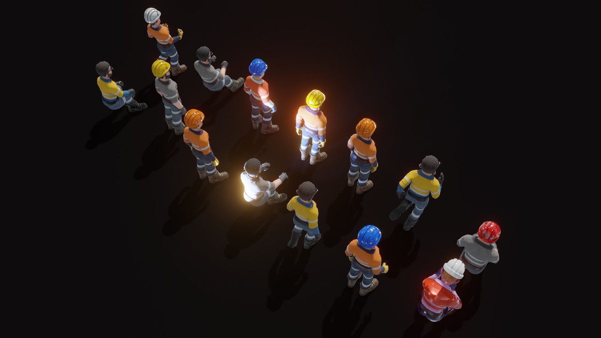 Stylized Male Worker 3D Model – Animated & Customizable (Game-Ready, Built-In)