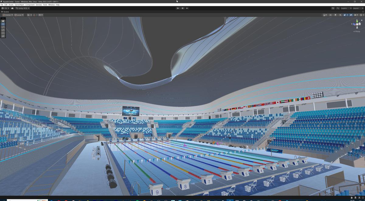 Olympic Aquatic Center Swimming Pool Modular Environment 3D