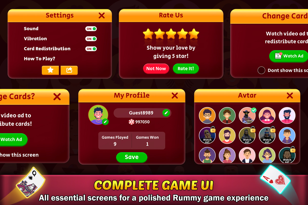 Rummy Card Game : Complete Ready-to-Publish Game Template
