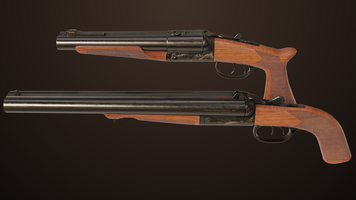 Small Medium Shotgun Black Single Mat URP HDRP Textures