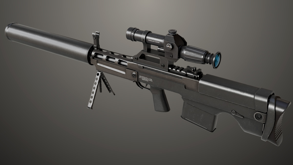 Sniper 05 Black and Sandal Single Mat URP HDRP Textures