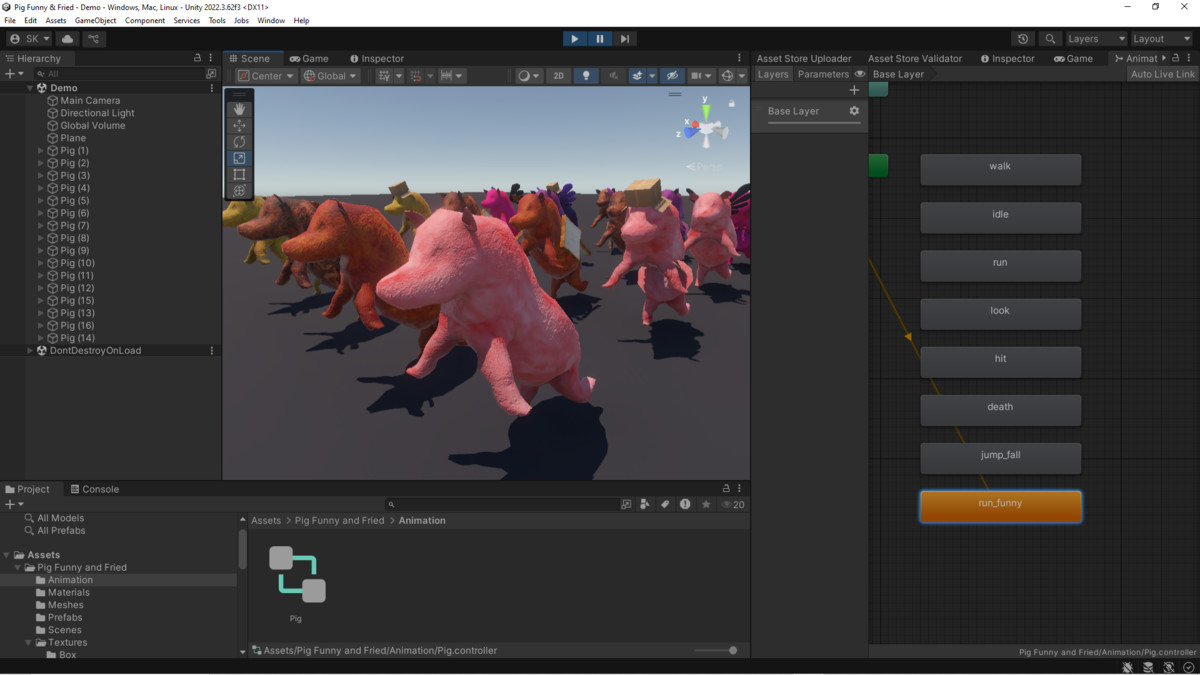 Funny Fried Pig - 3D Character