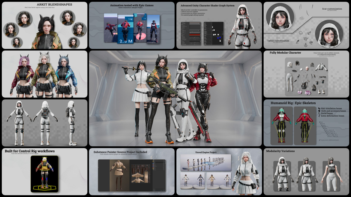 Cyberpunk & Sci‑Fi Female Operatives - Volume 1