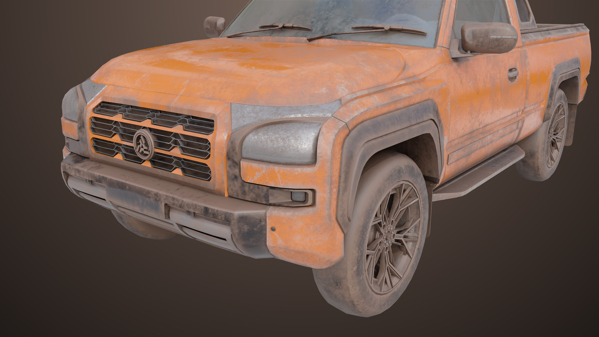 Pickup Truck01 Old Rusty HDRP URP Textures