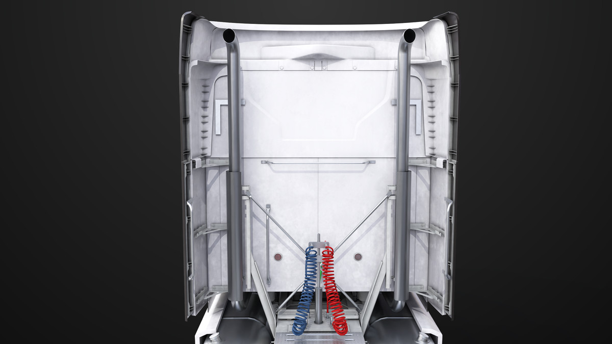 Heavy Truck Chassis 05 White Interior URP HDRP Textures