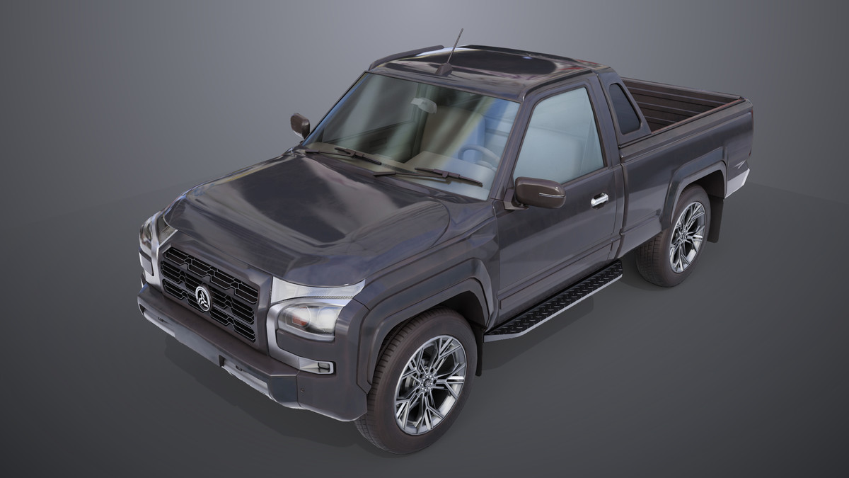 Pickup Truck01 Black and White URP HDRP Textures