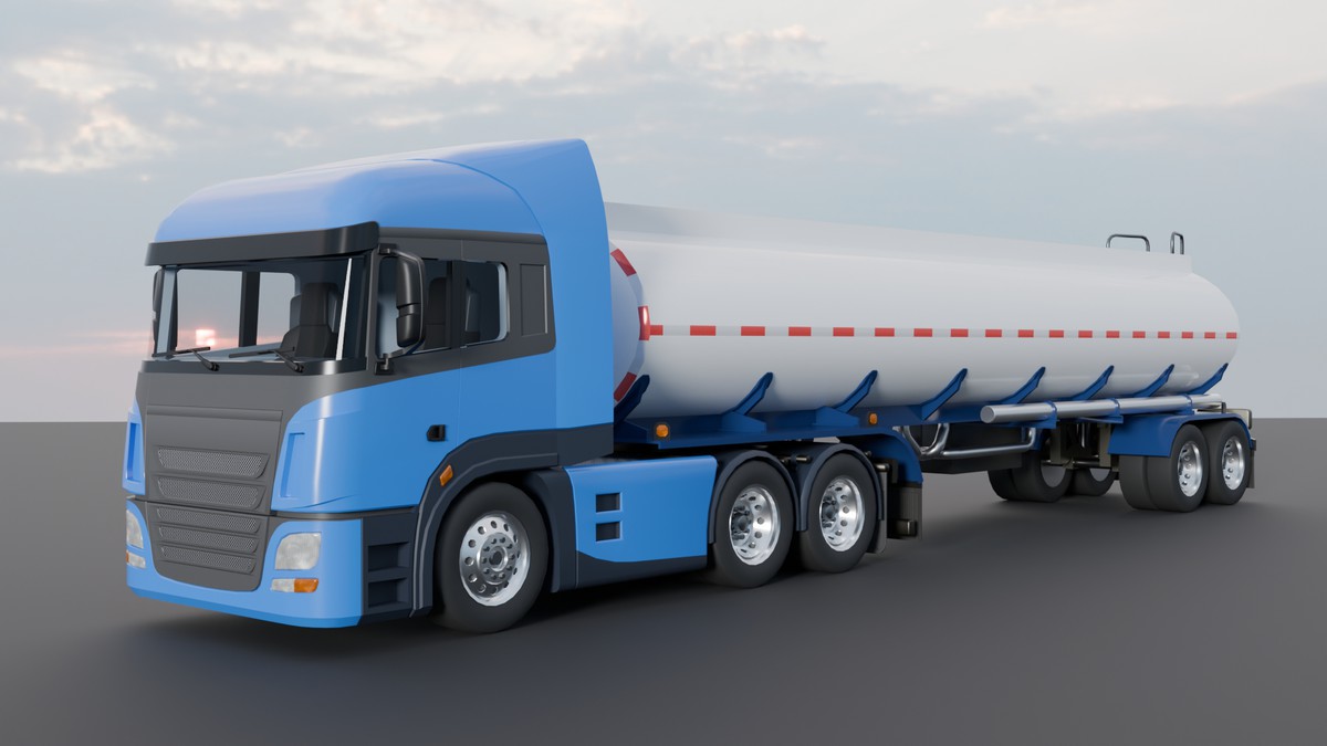 European Semi Truck + Tanker Trailer | Detailed Interior & Functional Lights