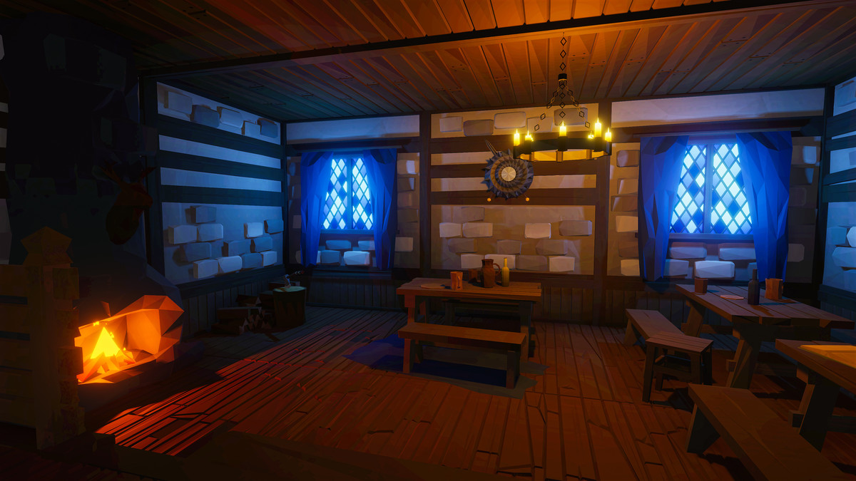 Low Poly Medieval Interior and Constructions