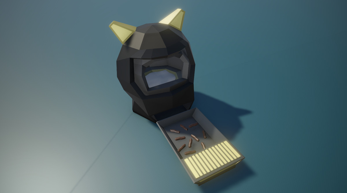 Automatic Cat Litter Box (Animated, Low Poly)