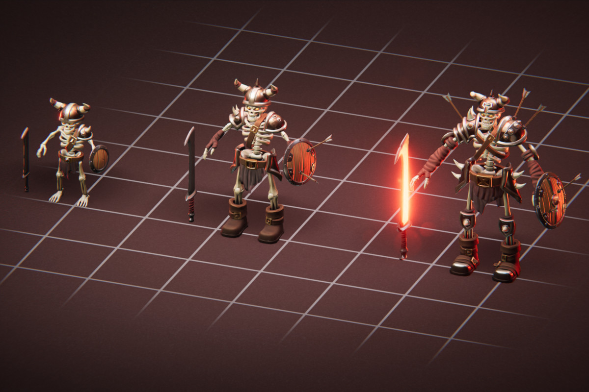 Warrior Skeleton - 3 Characters + Animations
