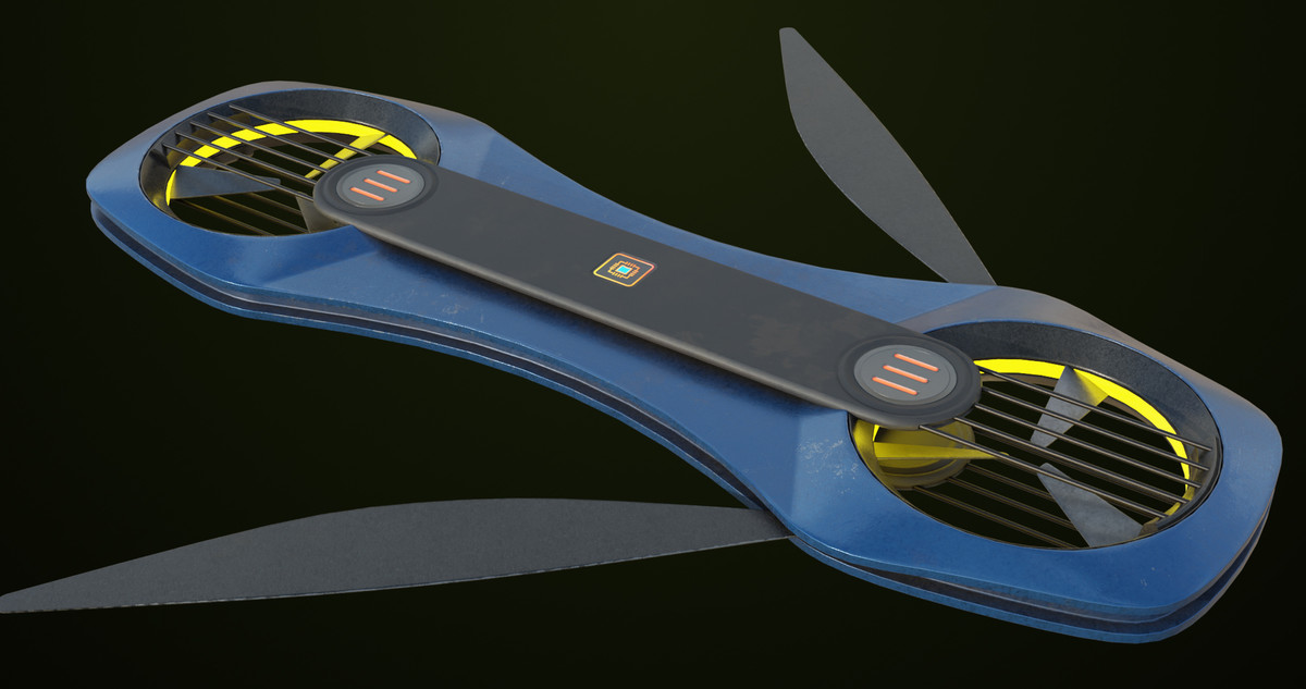 Sci Fi Hoverboard 02 URP HDRP Textures