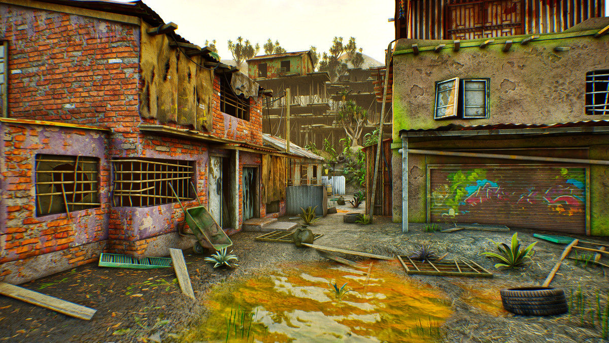 Modular Slum City Wasteland Village with Enterable Interior