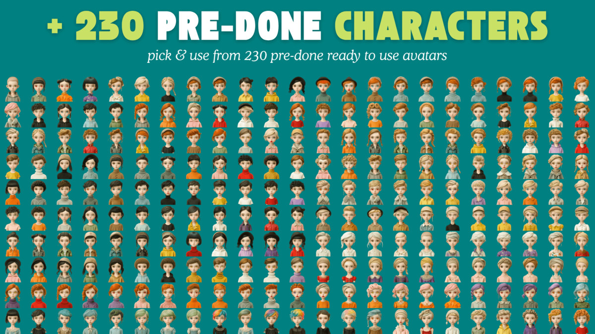 2D Character Creator (PSD) + 230 Pre-made 2D Characters