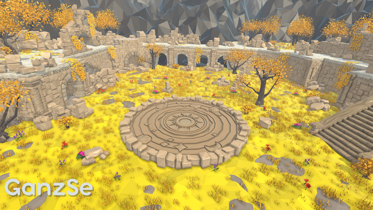 GanzSe Forgotten Hallowed Ruins - Modular Low Poly Environment