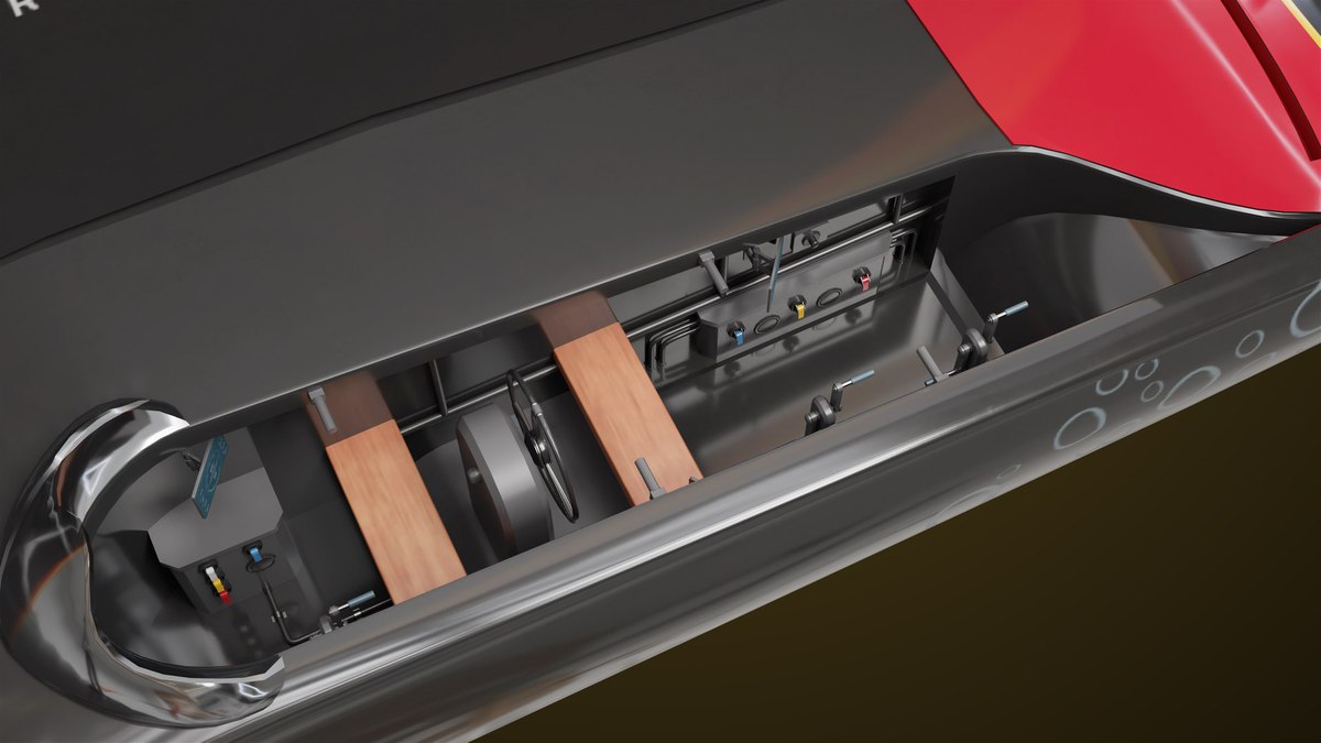 Yacht Hydrofoil Sailing Boat 01 Black URP HDRP Textures