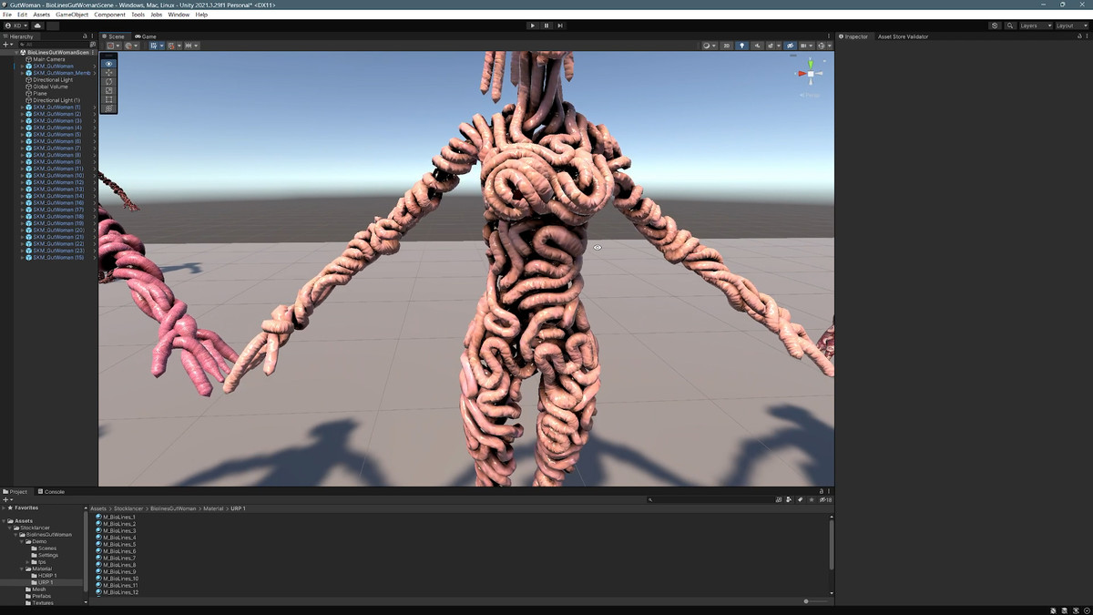 Bio Lines: Gut Woman, a Humanoid Character for horror games