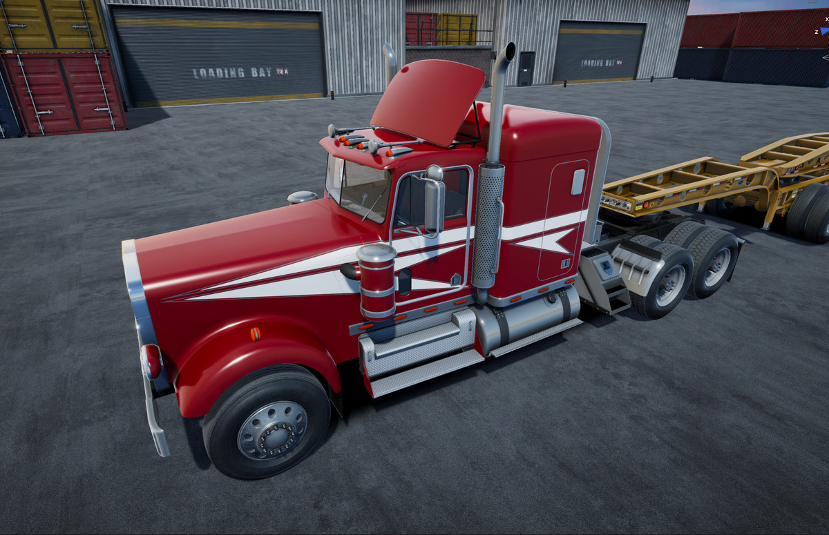 Lowboy semi truck