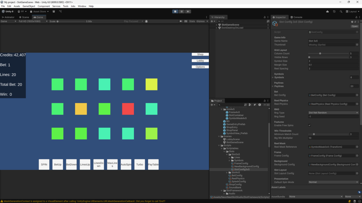 SlotFramework - Slot Machine Engine
